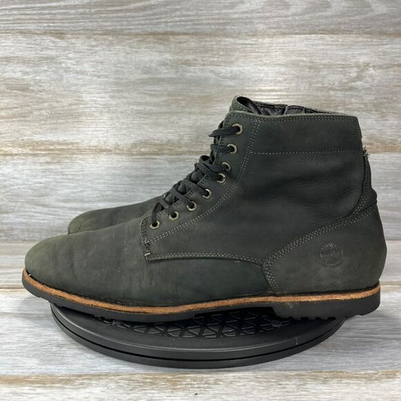 Timberland men's district Back Leather Zip Up Ankle Boots Size 12 - Picture 1 of 12
